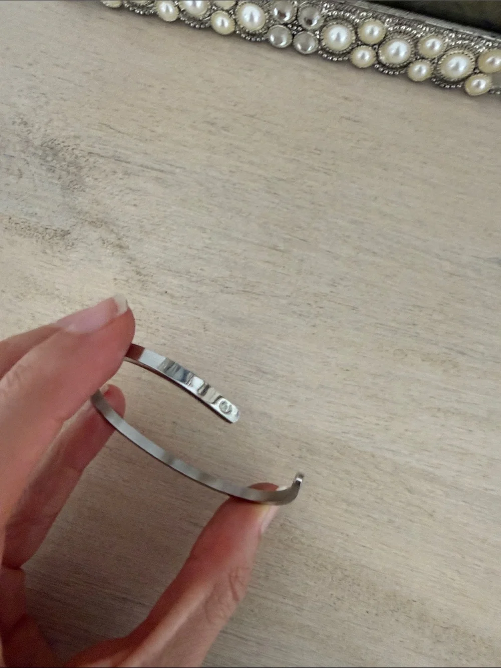 Worthy Silver Affirmation Cuff Bracelet- adjustable